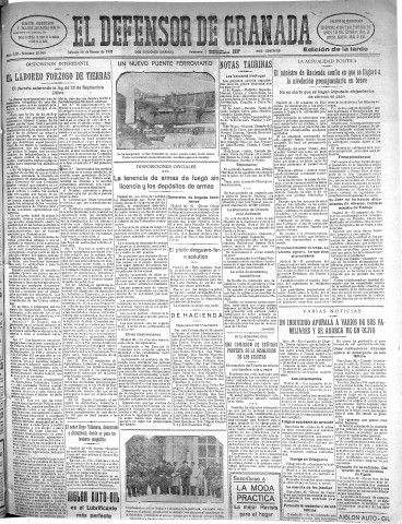 'El Defensor de Granada  : diario político independiente' - Año LIII Número 27949 Ed. Tarde - 1932 Enero 30