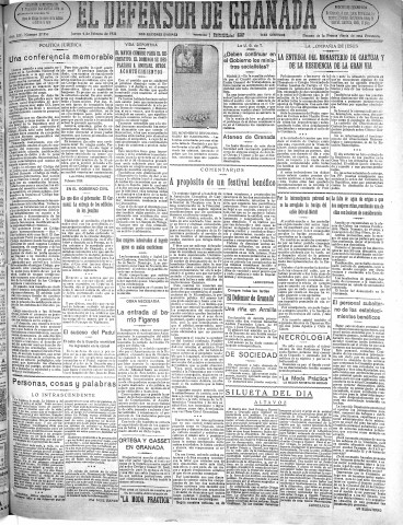 'El Defensor de Granada  : diario político independiente' - Año LIII Número 27956 Ed. Mañana - 1932 Febrero 04