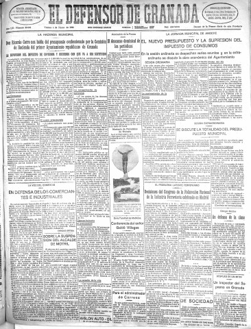 'El Defensor de Granada  : diario político independiente' - Año LIII Número 28006 Ed. Mañana - 1932 Marzo 04