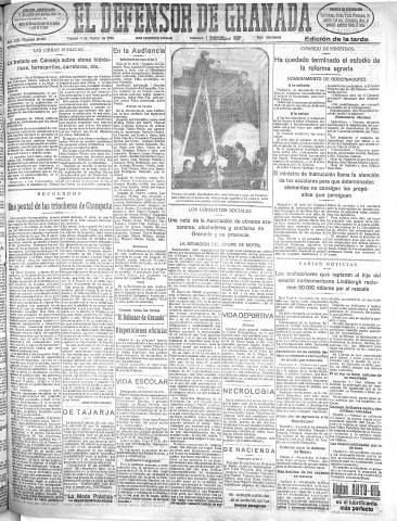 'El Defensor de Granada  : diario político independiente' - Año LIII Número 28007 Ed. Tarde - 1932 Marzo 04
