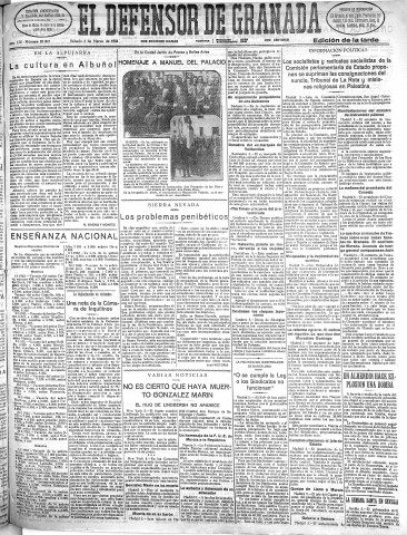'El Defensor de Granada  : diario político independiente' - Año LIII Número 28009 Ed. Tarde - 1932 Marzo 05
