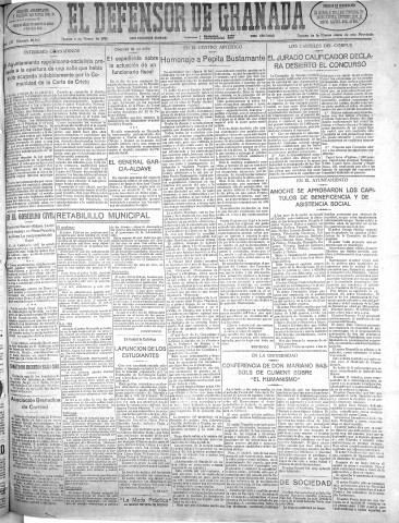 'El Defensor de Granada  : diario político independiente' - Año LIII Número 28012 Ed. Mañana - 1932 Marzo 08