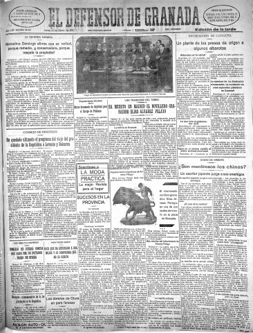 'El Defensor de Granada  : diario político independiente' - Año LIII Número 28029 Ed. Tarde - 1932 Marzo 17
