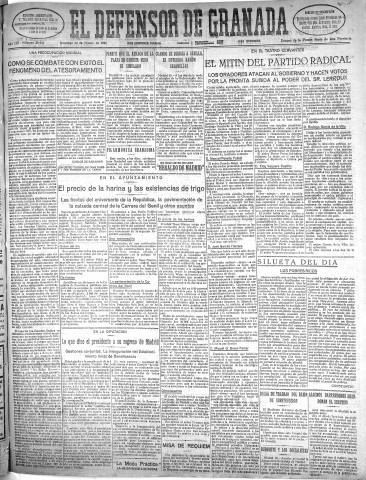 'El Defensor de Granada  : diario político independiente' - Año LIII Número 28034 Ed. Mañana - 1932 Marzo 20