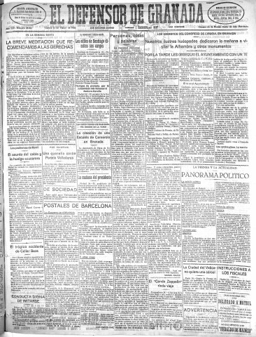 'El Defensor de Granada  : diario político independiente' - Año LIII Número 28042 Ed. Mañana - 1932 Marzo 25