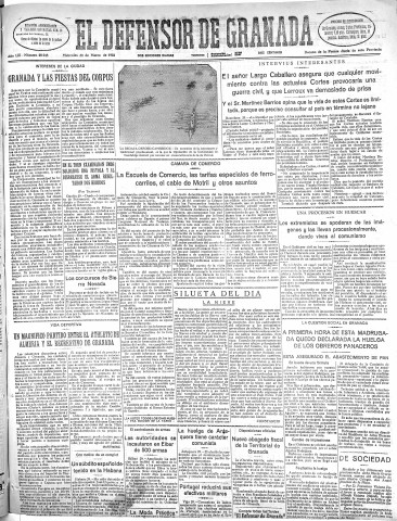 'El Defensor de Granada  : diario político independiente' - Año LIII Número 28048 Ed. Mañana - 1932 Marzo 30