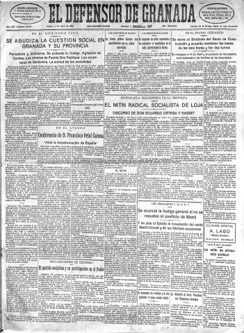 'El Defensor de Granada  : diario político independiente' - Año LIII Número 28058 Ed. Mañana - 1932 Abril 05