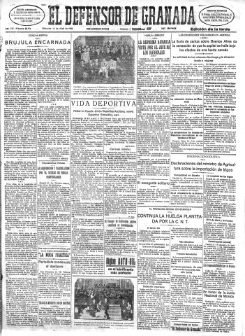 'El Defensor de Granada  : diario político independiente' - Año LIII Número 28073 Ed. Tarde - 1932 Abril 13