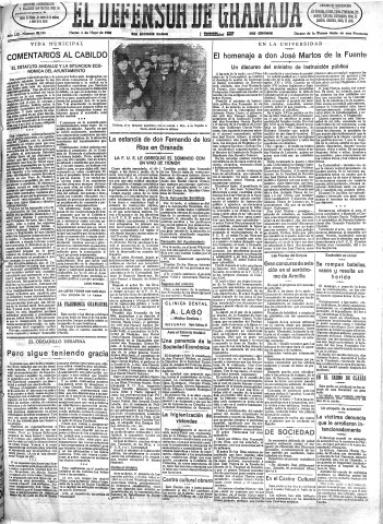 'El Defensor de Granada  : diario político independiente' - Año LIII Número 28103 Ed. Mañana - 1932 Mayo 03