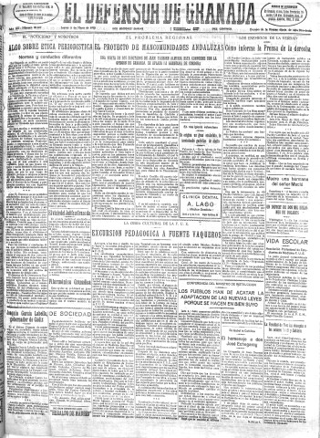 'El Defensor de Granada  : diario político independiente' - Año LIII Número 28107 Ed. Mañana - 1932 Mayo 05