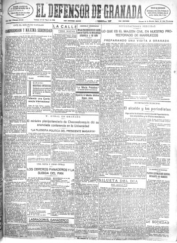 'El Defensor de Granada  : diario político independiente' - Año LIII Número 28120 Ed. Mañana - 1932 Mayo 13