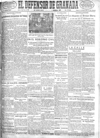'El Defensor de Granada  : diario político independiente' - Año LIII Número 28130 Ed. Mañana - 1932 Mayo 19