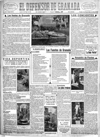 'El Defensor de Granada  : diario político independiente' - Año LIII Número 28142 Ed. Mañana - 1932 Mayo 26
