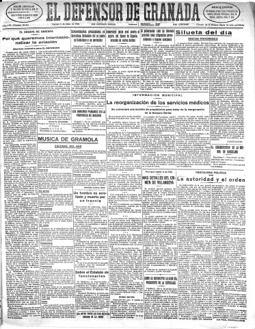 'El Defensor de Granada  : diario político independiente' - Año LIII Número 28204 Ed. Mañana - 1932 Julio 08