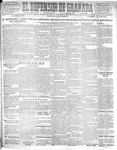 'El Defensor de Granada  : diario político independiente' - Año LIII Número 28226 Ed. Mañana - 1932 Agosto 06
