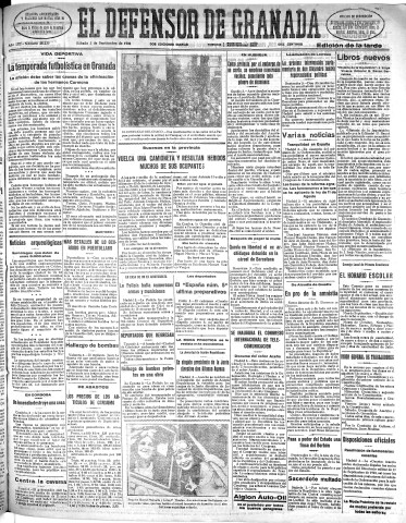 'El Defensor de Granada  : diario político independiente' - Año LIII Número 28254 Ed. Tarde - 1932 Septiembre 03