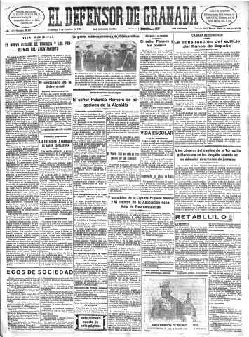'El Defensor de Granada  : diario político independiente' - Año LIII Número 28290 Ed. Mañana - 1932 Octubre 02