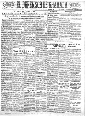 'El Defensor de Granada  : diario político independiente' - Año LIII Número 28294 Ed. Mañana - 1932 Octubre 05