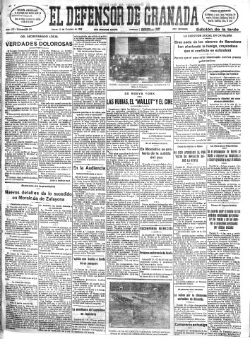 'El Defensor de Granada  : diario político independiente' - Año LIII Número 28309 Ed. Tarde - 1932 Octubre 13