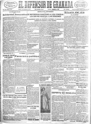 'El Defensor de Granada  : diario político independiente' - Año LIII Número 28347 Ed. Mañana - 1932 Noviembre 05
