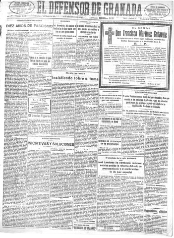 'El Defensor de Granada  : diario político independiente' - Año LIV Número 28449 Ed. Mañana - 1933 Enero 04