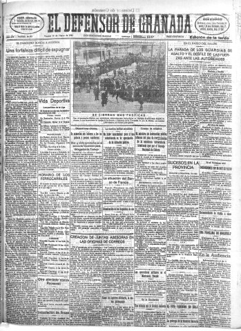 'El Defensor de Granada  : diario político independiente' - Año LIV Número 28561 Ed. Tarde - 1933 Marzo 10