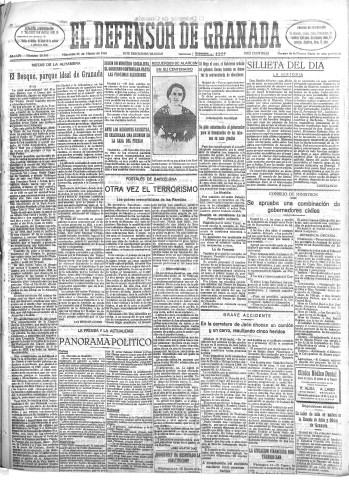 'El Defensor de Granada  : diario político independiente' - Año LIV Número 28568 Ed. Mañana - 1933 Marzo 15