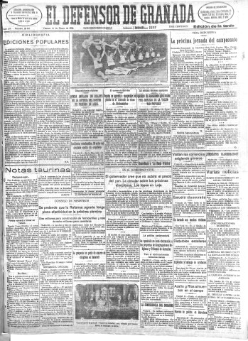 'El Defensor de Granada  : diario político independiente' - Año LIV Número 28597 Ed. Tarde - 1933 Marzo 31