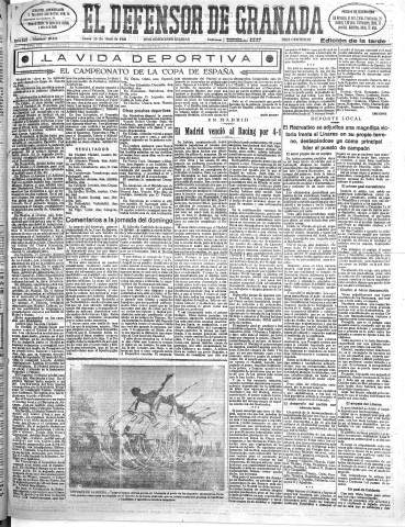 'El Defensor de Granada  : diario político independiente' - Año LIV Número 28613 Ed. Tarde - 1933 Abril 10