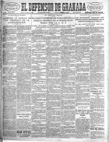 'El Defensor de Granada  : diario político independiente' - Año LIV Número 28658 Ed. Tarde - 1933 Mayo 09