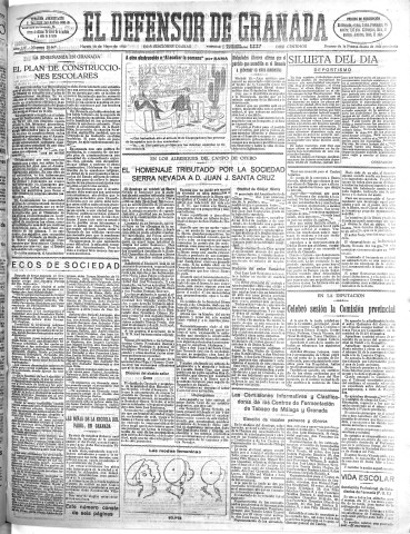 'El Defensor de Granada  : diario político independiente' - Año LIV Número 28669 Ed. Mañana - 1933 Mayo 16
