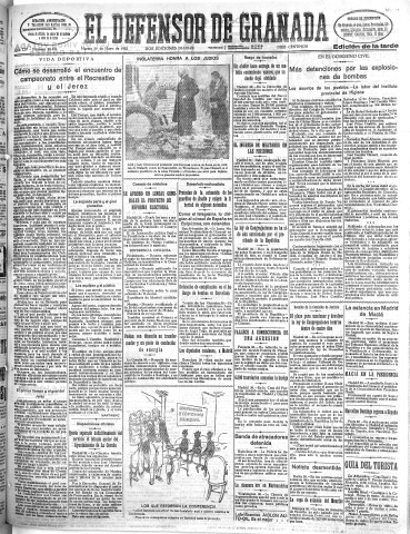 'El Defensor de Granada  : diario político independiente' - Año LIV Número 28694 Ed. Tarde - 1933 Mayo 30