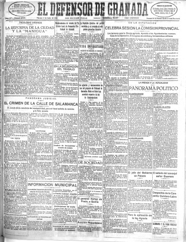 'El Defensor de Granada  : diario político independiente' - Año LIV Número 28699 Ed. Mañana - 1933 Junio 02