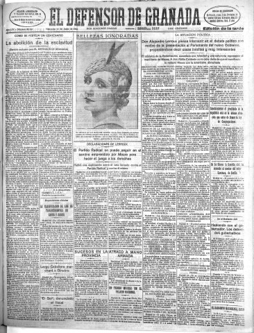 'El Defensor de Granada  : diario político independiente' - Año LIV Número 28720 Ed. Tarde - 1933 Junio 14