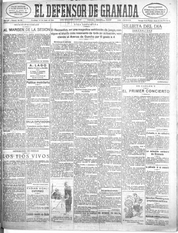 'El Defensor de Granada  : diario político independiente' - Año LIV Número 28725 Ed. Mañana - 1933 Junio 18
