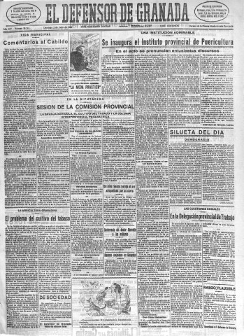 'El Defensor de Granada  : diario político independiente' - Año LIV Número 28743 Ed. Mañana - 1933 Julio 02
