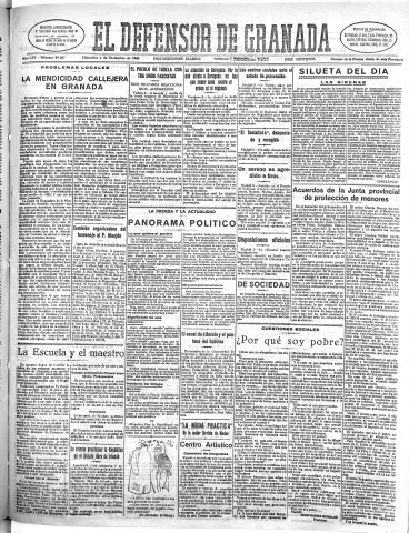 'El Defensor de Granada  : diario político independiente' - Año LIV Número 29007 Ed. Mañana - 1933 Diciembre 06