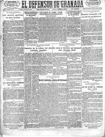 'El Defensor de Granada  : diario político independiente' - Año LV Número 29159 Ed. Mañana - 1934 Marzo 04