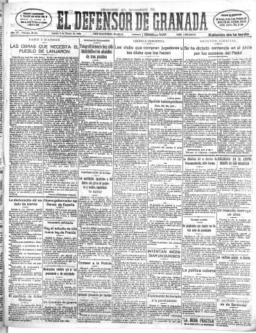 'El Defensor de Granada  : diario político independiente' - Año LV Número 29166 Ed. Tarde - 1934 Marzo 08