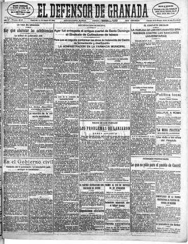 'El Defensor de Granada  : diario político independiente' - Año LV Número 29175 Ed. Mañana - 1934 Marzo 14