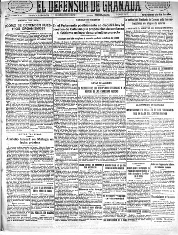 'El Defensor de Granada  : diario político independiente' - Año LV Número 29359 Ed. Tarde - 1934 Julio 04