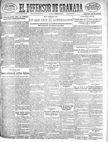 'El Defensor de Granada  : diario político independiente' - Año LV Número 29434 Ed. Tarde - 1934 Agosto 18