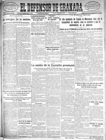 'El Defensor de Granada  : diario político independiente' - Año LV Número 29459 Ed. Mañana - 1934 Septiembre 02
