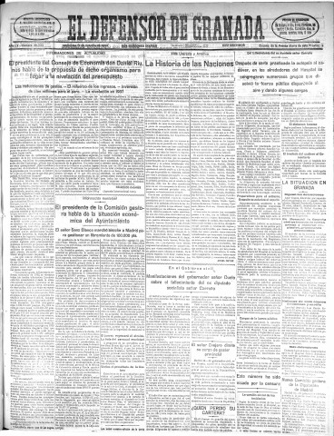 'El Defensor de Granada  : diario político independiente' - Año LV Número 29533 Ed. Mañana - 1934 Octubre 17
