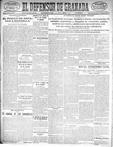 'El Defensor de Granada  : diario político independiente' - Año LV Número 29555 Ed. Mañana - 1934 Octubre 30