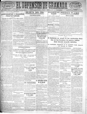 'El Defensor de Granada  : diario político independiente' - Año LV Número 29559 Ed. Mañana - 1934 Noviembre 01
