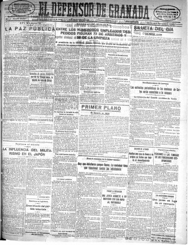 'El Defensor de Granada  : diario político independiente' - Año LV Número 29564 Ed. Mañana - 1934 Noviembre 03