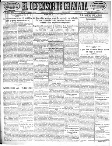 'El Defensor de Granada  : diario político independiente' - Año LV Número 29566 Ed. Mañana - 1934 Noviembre 04