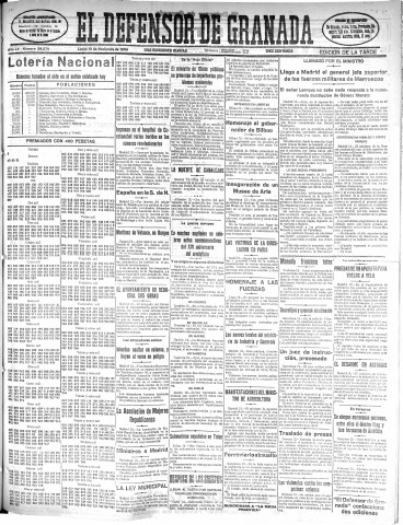 'El Defensor de Granada  : diario político independiente' - Año LV Número 29579 Ed. Tarde - 1934 Noviembre 12