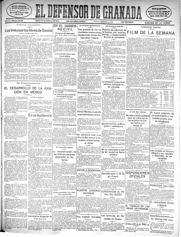 'El Defensor de Granada  : diario político independiente' - Año LV Número 29581 Ed. Tarde - 1934 Noviembre 13